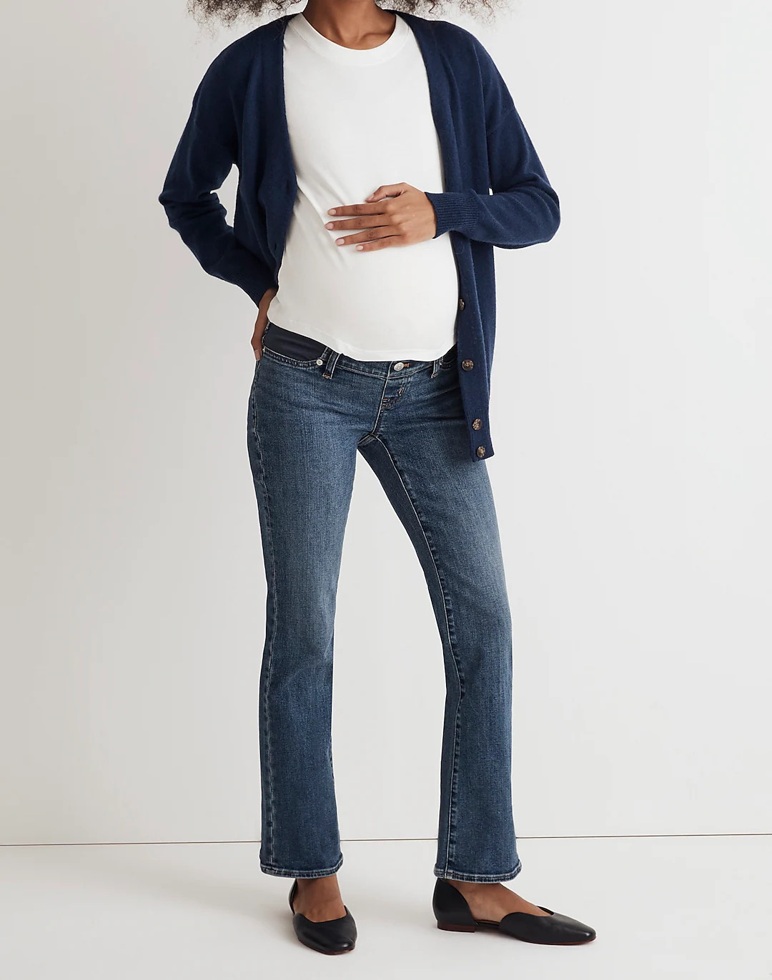 The Maternity Side-Panel Kick Out Crop Jeans in Arlen Wash | Madewell