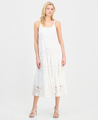 Women's Sleeveless Tiered Midi Dress | Macy's