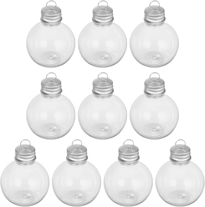 Milisten 10pcs Christmas Drink Balls Juice Bottles Clear Ornament Balls Christmas Fillable Booze ... | Amazon (US)