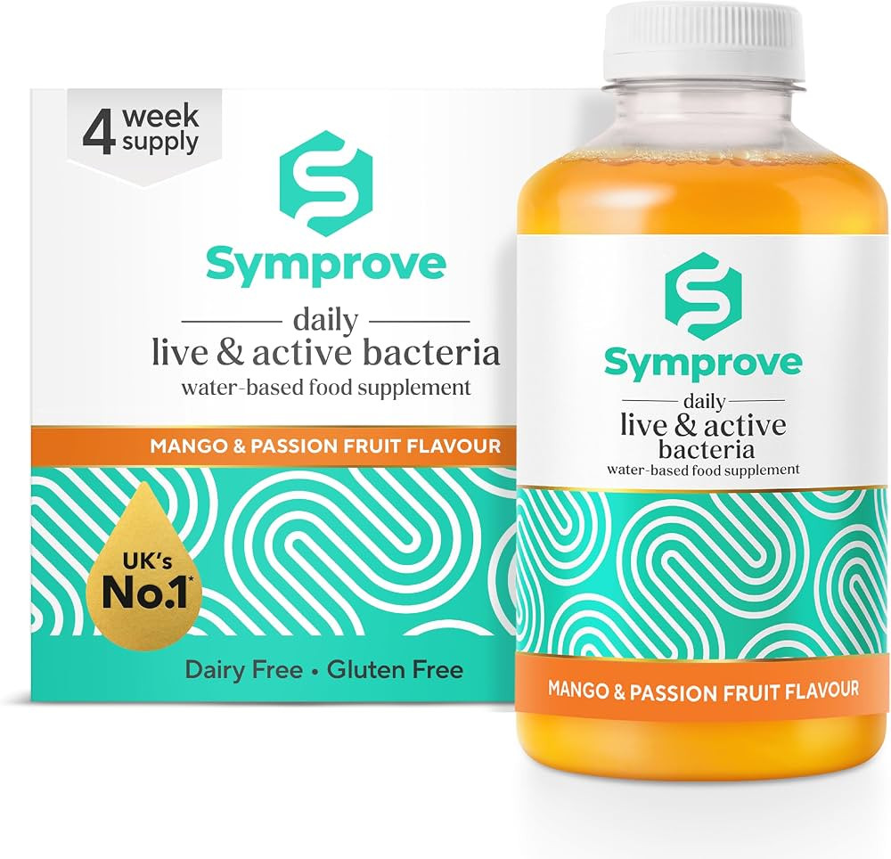 Symprove Liquid Live & Active Bacteria, Mango & Passionfruit Flavour, Water-Based, Dairy & Gluten... | Amazon (UK)