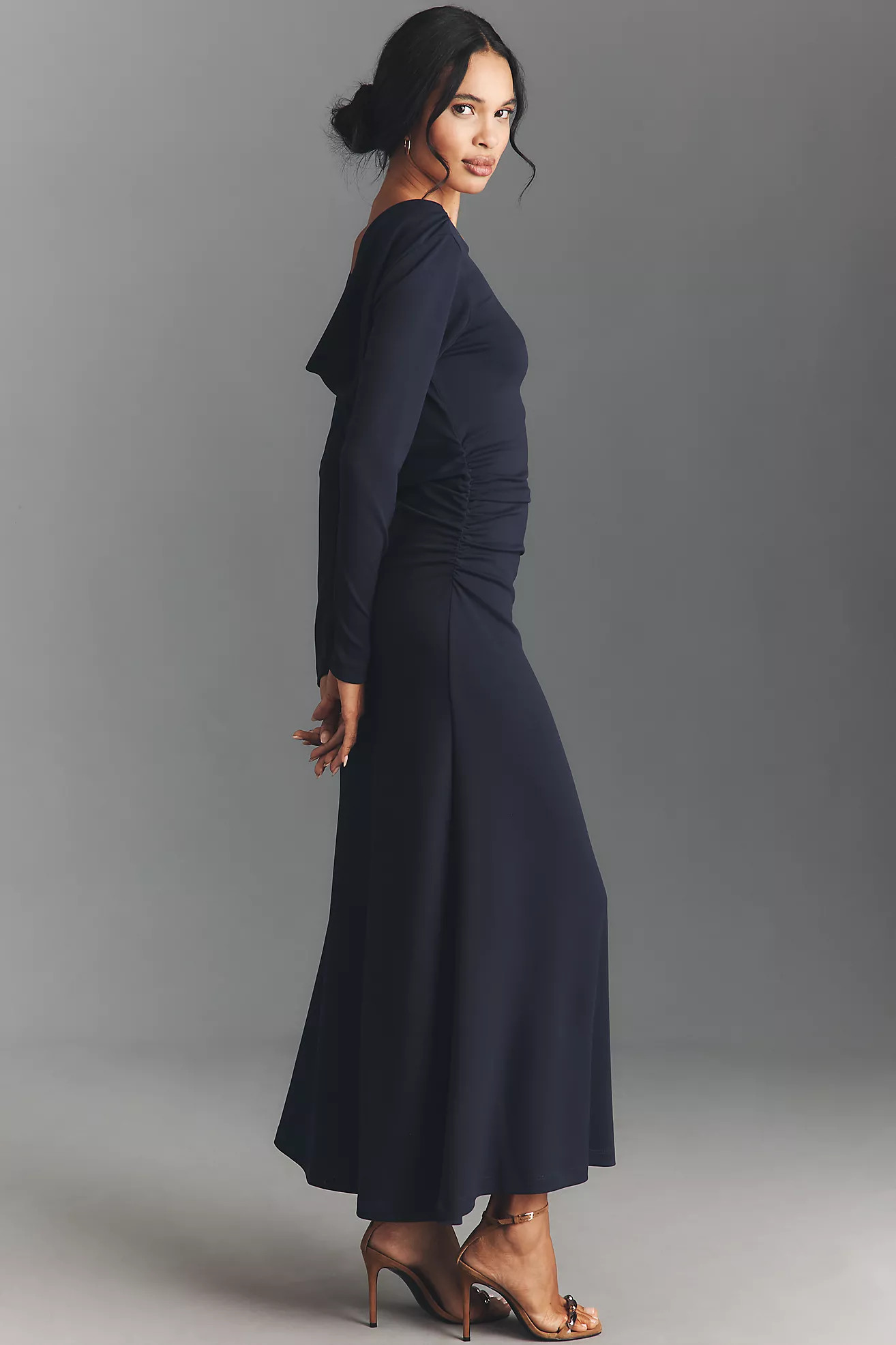 By Anthropologie Long-Sleeve Cowl-Back Maxi Dress | Anthropologie (US)