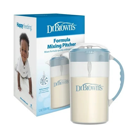 Dr. Brown's Baby Formula Mixing Pitcher, Adjustable Stopper/Locking Lid/No-Drip Spout, Blue 36oz, 1 Pack | Walmart (US)