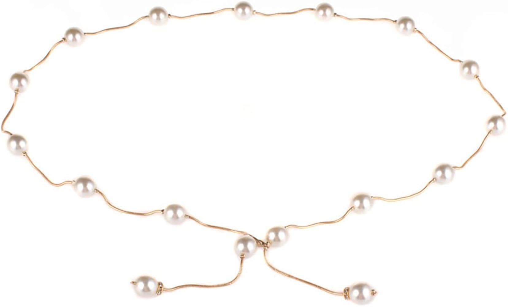 Women's Metal Chain Flower Pearl Belts Gold Silver | Amazon (US)