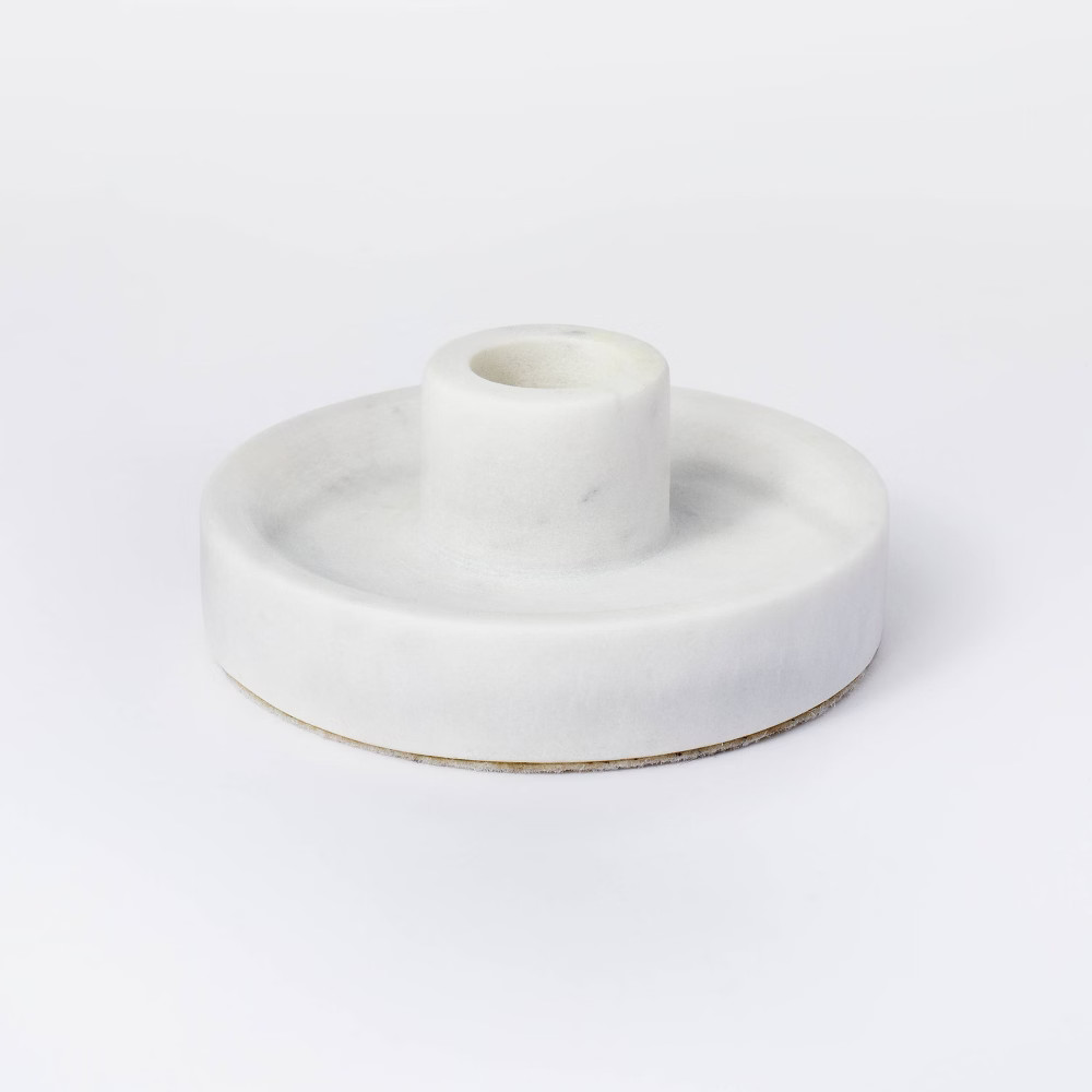 1.5"" x 4"" Marble Stone Taper Candle Holder White - Threshold designed with Studio McGee | Target