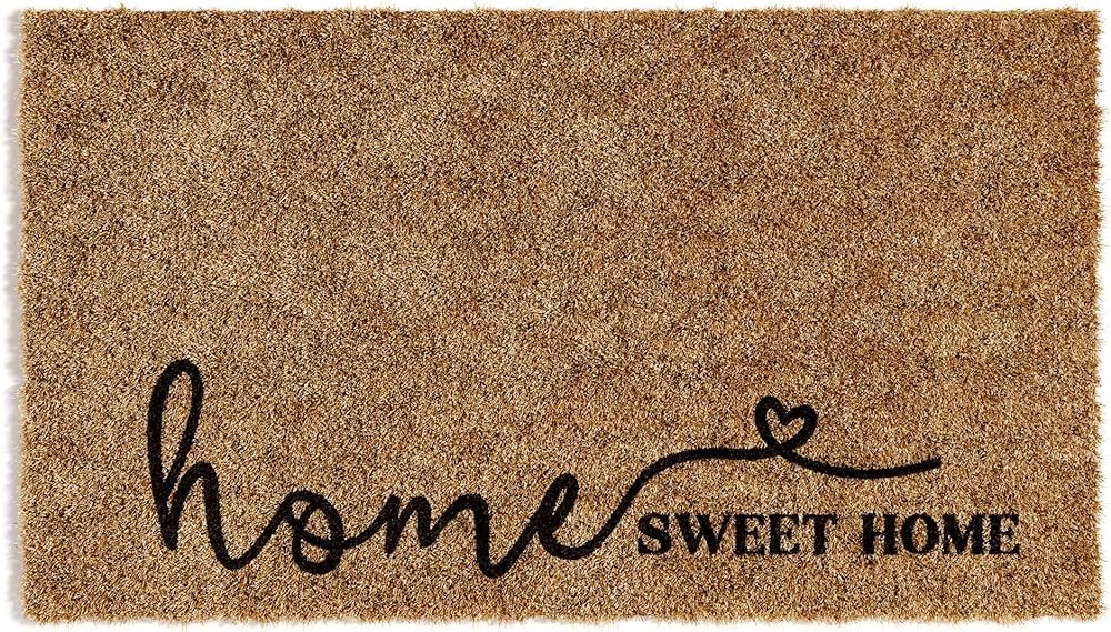 Barnyard Designs No Shedding, Non-Slip, 30x17 Brown 'Home Sweet Home' Doormat Welcome Mat with He... | Amazon (US)