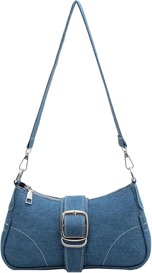 QZUnique Women Denim Mini Bucket Bag Crossbody Purse Shoulder Handbag Drawstring Quilted Tassel B... | Amazon (US)