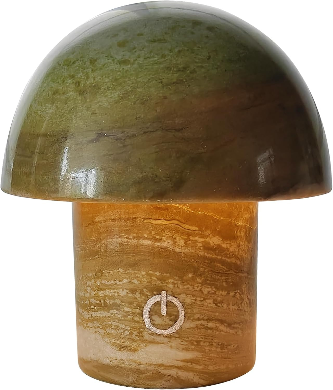 Natural Stone Mushroom Lamp - Jade Gemstone Night Light with LED, Touch Control 3 Brightness, USB Rechargeable Bedside Table Decor Gift | Amazon (US)