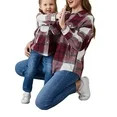 JBEELATE Family Matching Outfits Plaid Long Sleeve Mommy and Me Midi Shirt Valentine's Day Clothi... | Walmart (US)