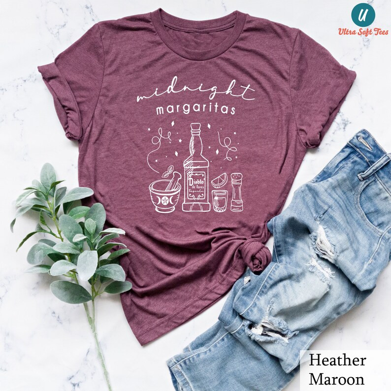 Midnight Margaritas Shirt Gift For Witchy Women, Halloween Party Tee, Spooky Tshirt, Witchy Cloth... | Etsy (US)