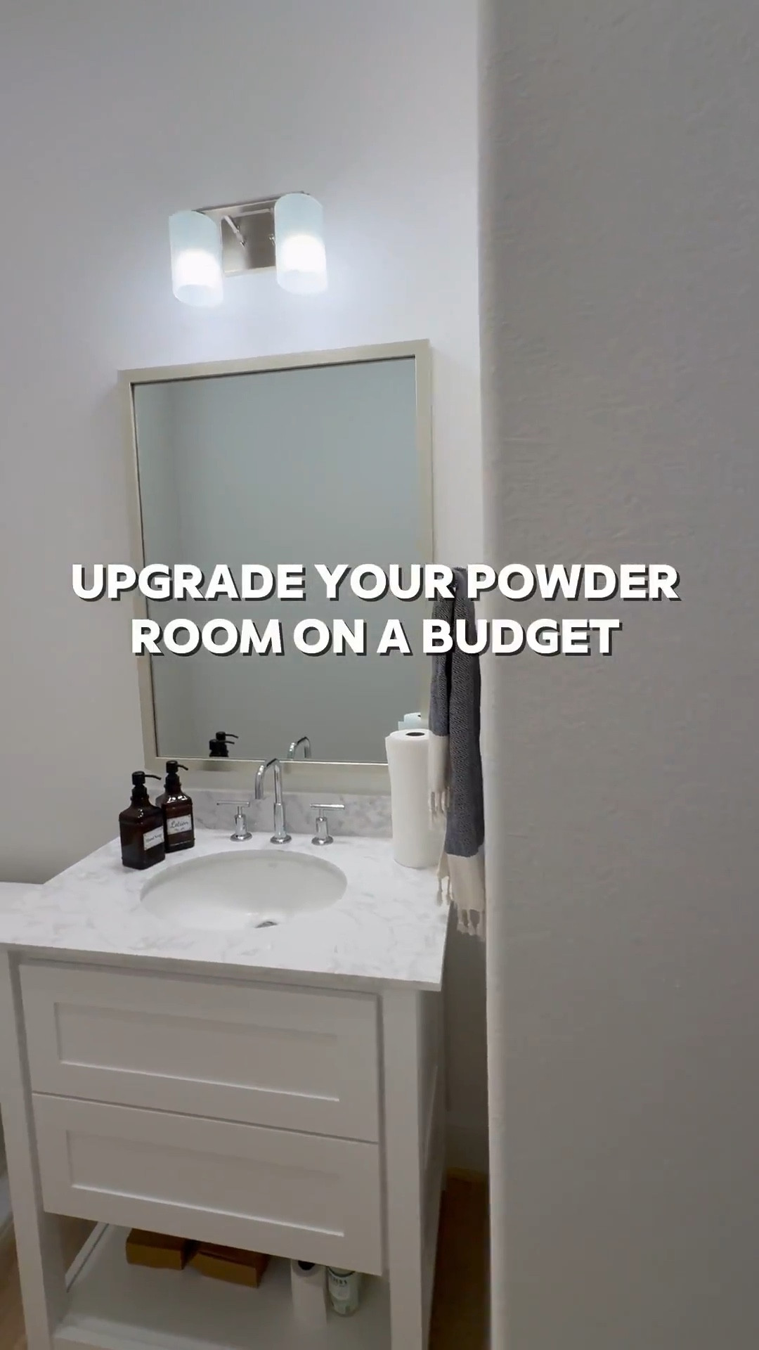 If you’re considering color drenching a room green, I’m telling you, THIS might be the perfect color for you … go for it! 🤍

Walls & Ceiling - flat finish
Baseboards - satin finish

I was apprehensive but I decided to paint the ceiling 😬 …. Surprisingly it made the room feel larger! 

I chose brass finishes to create a vintage feel…, modern vintage perhaps …??? 😆.. 

The mirror is 30x40 inches… 

I added a new light fixture and it now faces upward … which makes that wall feel taller!

I wasn’t in love with this builder grade vanity tbh😆, matter-fact, I wanted to change it… it wasn’t functional …but now i wanna keep it lol 😂… I added brass hardware, cute baskets, led light strips on the bottom and now it’s a whole new unit….. you can even add battery powered/rechargeable/plug in led light strips .. whatever fits your lifestyle 

Ok let’s talk about this stunning planter!!! …. We all love an olive tree don’t we? 😆 … and I wanted something tall and slim… this planter was… perfect plus it added to the moody feeling of the room 🥰

#bathroommakeover #powderroom #powderroomdesign #homedecorideas #beforeafter

#LTKSaleAlert #LTKStyleTip #LTKHome