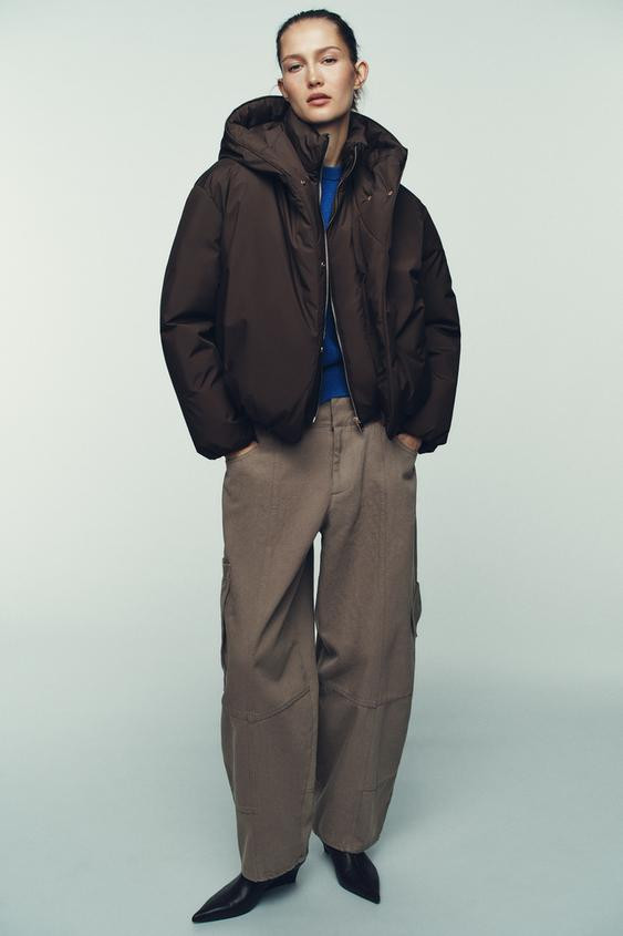 WATER-REPELLENT WINDPROOF PUFFER ANORAK WITH HOODIE | Zara UK