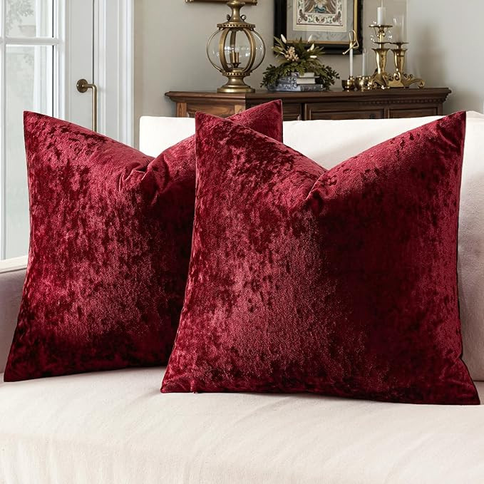 MIULEE Velvet Throw Pillow Covers Set of 2, Soft Neutral Decorative Pillow Cases with Luxurious T... | Amazon (US)