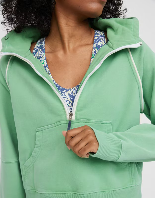 OFFLINE By Aerie Throwback Quarter Zip Sweatshirt | American Eagle Outfitters (US & CA)