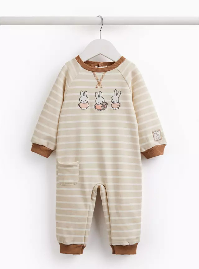 Buy Beige Stripe Miffy Print Romper 2-3 years | All-in-ones and rompers | Tu | Tu Clothing