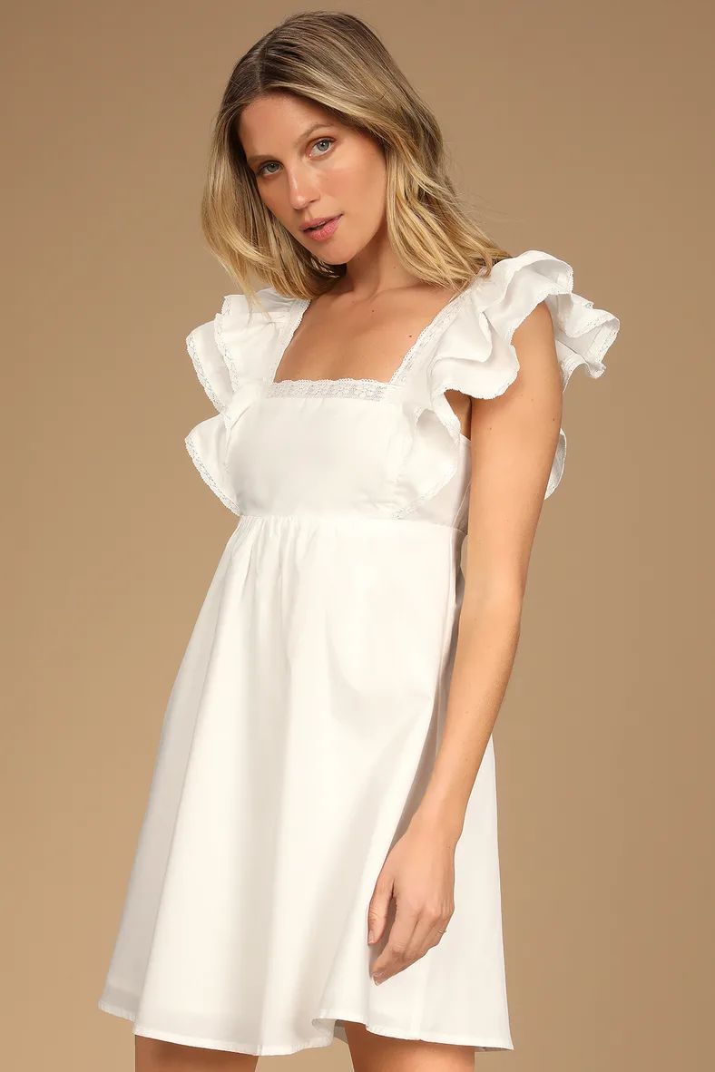 Marvelous Time White Ruffled Mini Dress | Lulus (US)