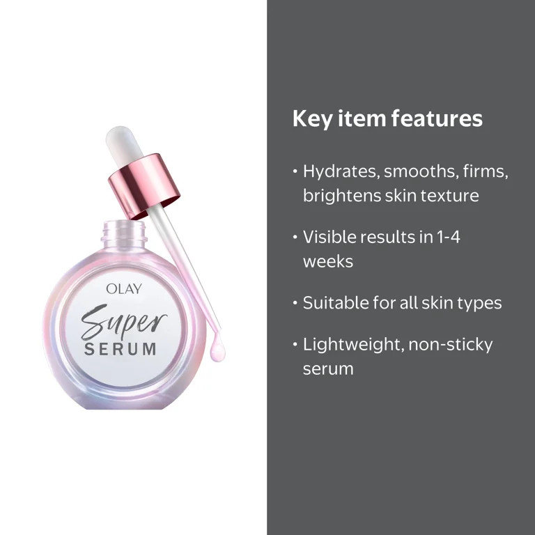 Olay Super Serum, 5-in-1 Skin Enhancing Face Serum, 1.0 oz, For Brightening Dull or Dry Skin | Walmart (US)