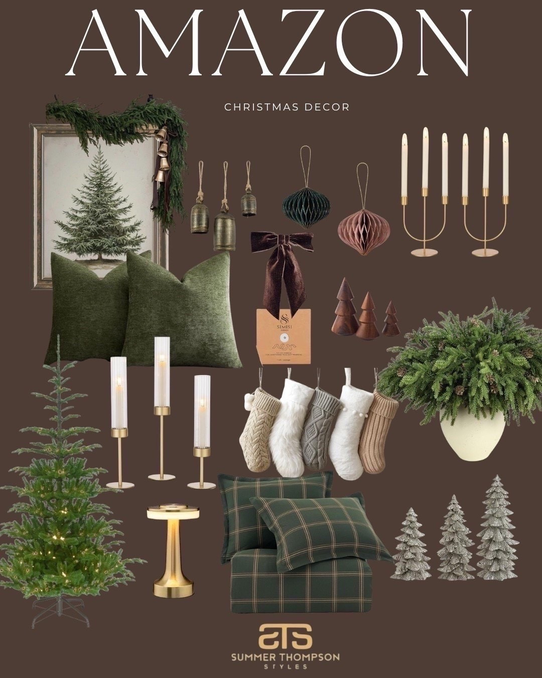 Cozy, classic, and a little moody — here’s a roundup of my favorite Amazon Christmas decor finds this season. From velvet ornaments and knit stockings to plaid bedding and warm gold accents, every detail adds charm and warmth to your holiday home ✨🎄

#AmazonChristmasDecor
#HolidayHomeStyle
#NeutralChristmasDecor
#CozyHolidayVibes
#ChristmasDecor2024
#AmazonHomeFinds
#ModernChristmasStyle
#GreenAndGoldDecor
#ChristmasStockings
#HolidayDecorInspo



#LTKStyleTip #LTKHoliday #LTKHome