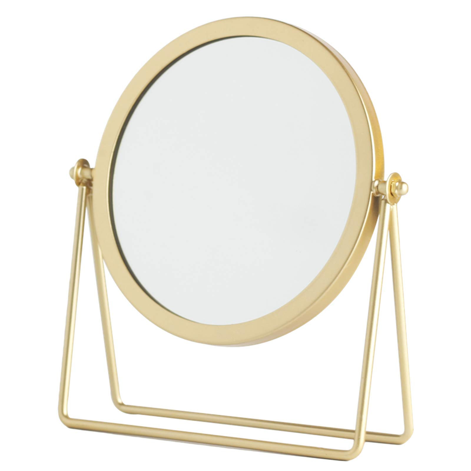 Schonee Iron Tabletop Makeup Mirror, Round Swivel Desktop Stand Mirror, 360°Rotation One-Sided Dress | Amazon (US)