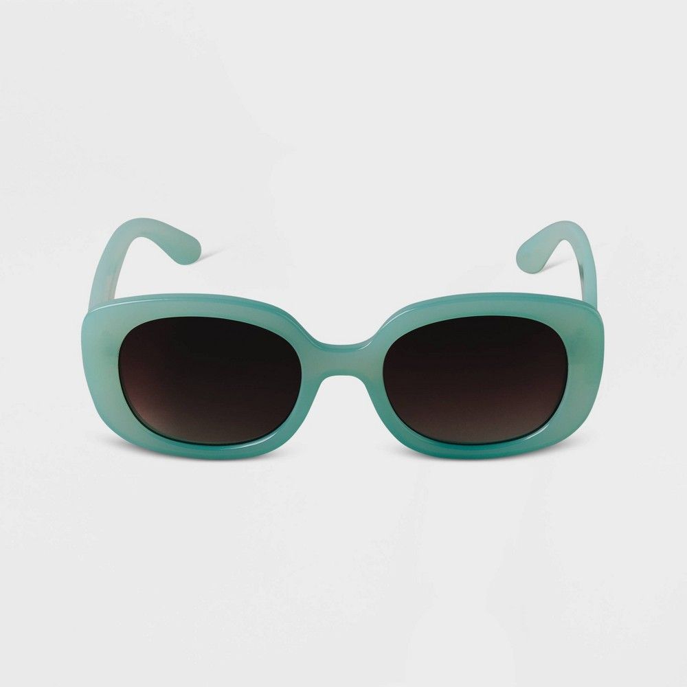 Women's Plastic Retro Oval Sunglasses - A New Day Mint, Green | Target