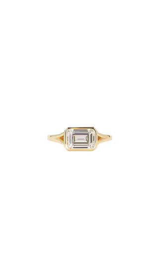 Emerald Cut Bezel Ring in Gold | Revolve Clothing (Global)