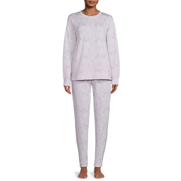 Secret Treasures Women's and Women's Plus Size Sweatshirt and Pants Sleep Set, 2-Piece - Walmart.... | Walmart (US)