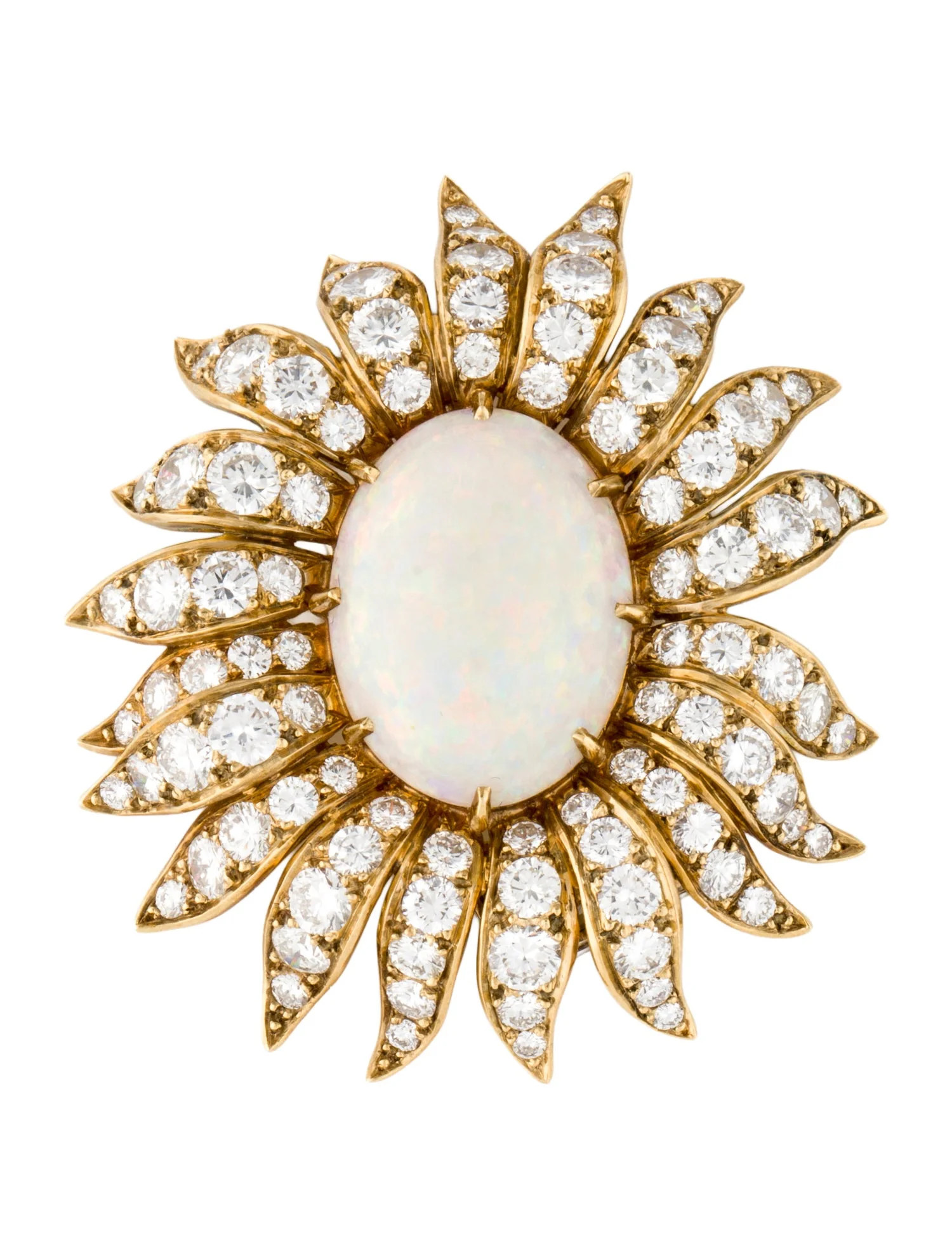 Vintage 11.05ct Opal & Diamond Pin | The RealReal