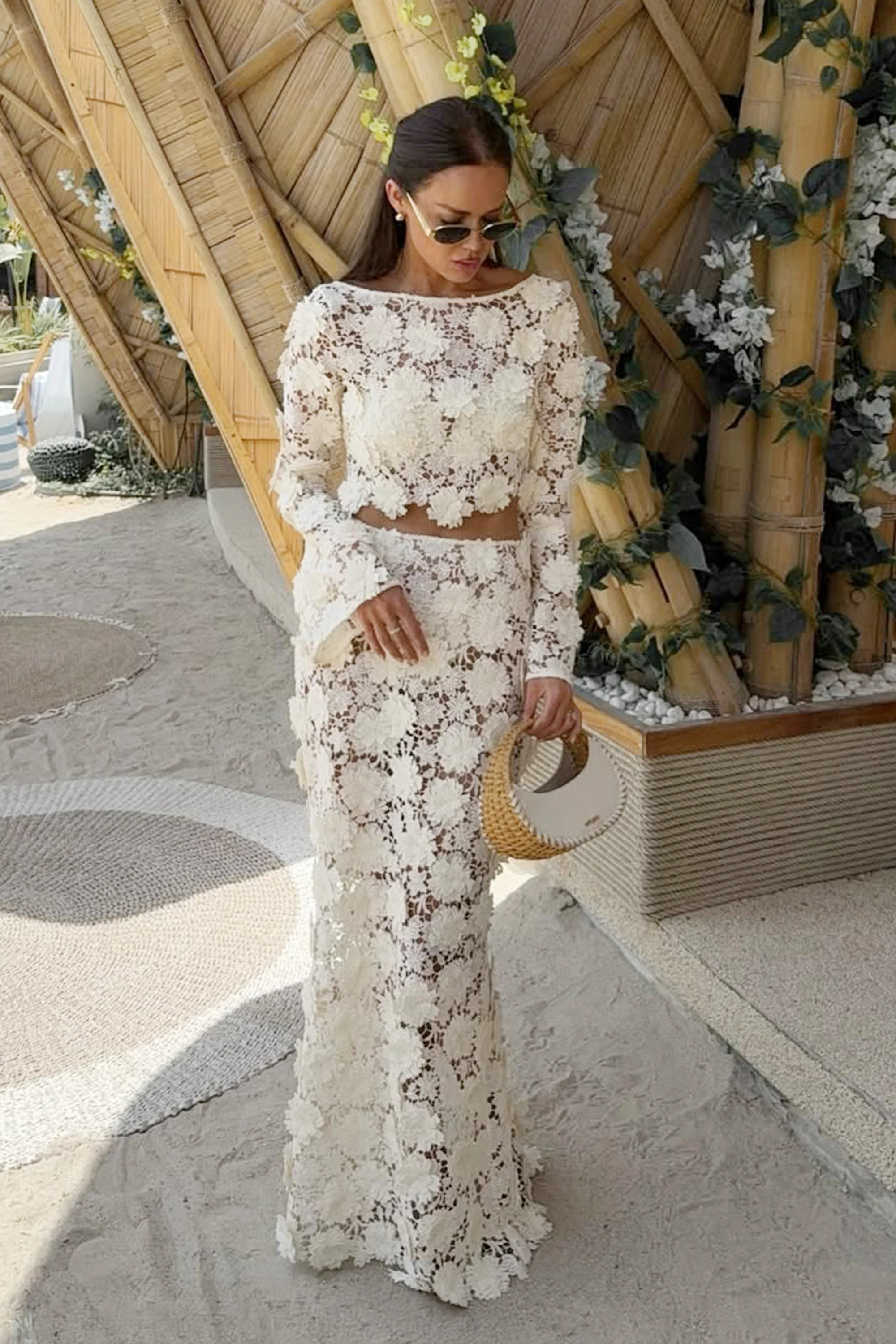 Kingston | Cream Lace Maxi Skirt | Club L London