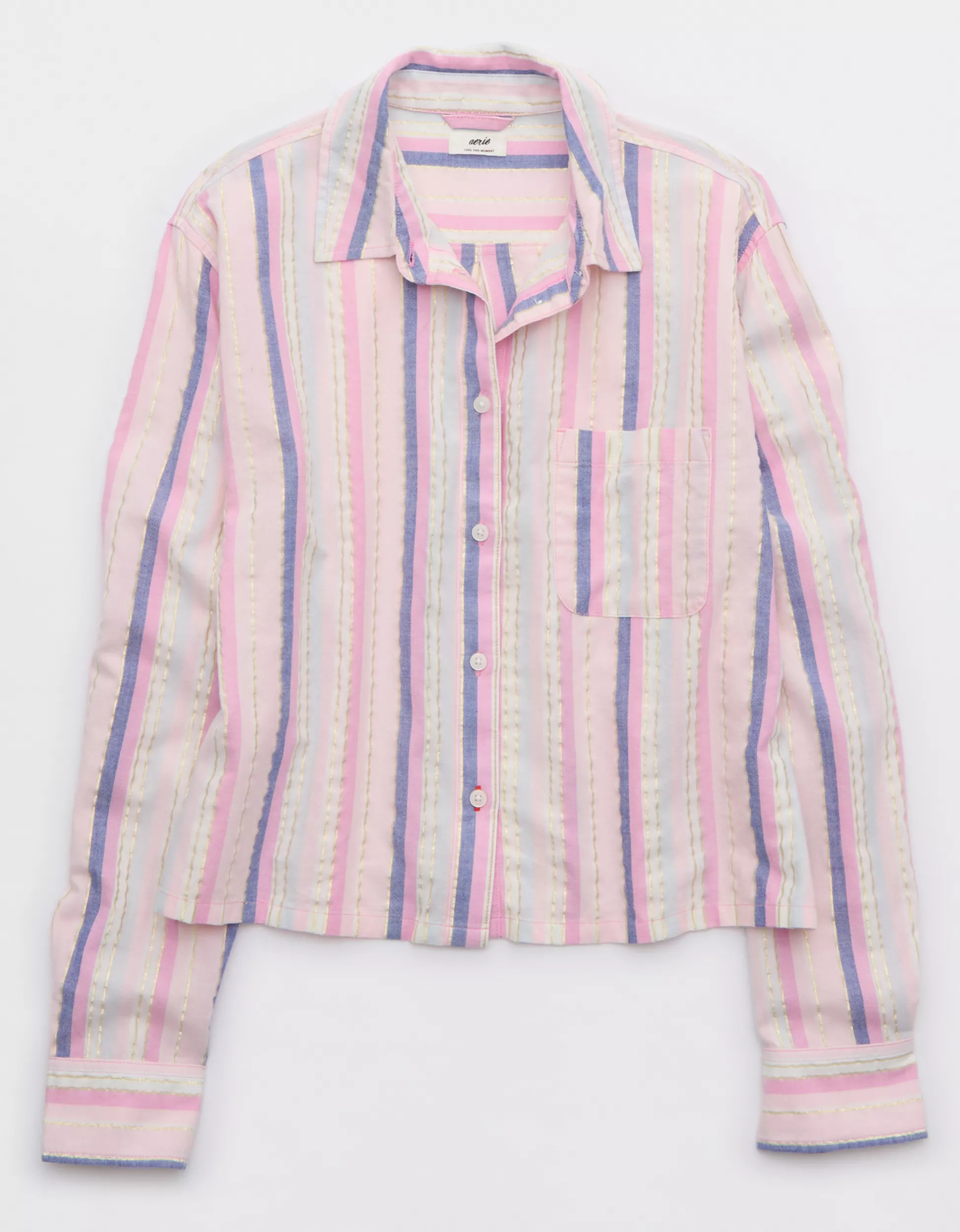 Aerie Off-Duty Poplin Pajama Shirt | Aerie