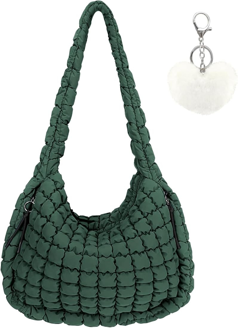 Large Quilted Tote Bag Crossbody Puffer Tote Bags for Women Quilted Hobo Bags Carryall Shoulder B... | Amazon (US)