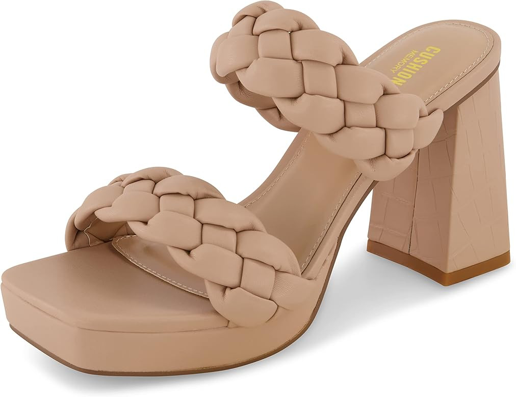CUSHIONAIRE Women's Aurora braided platform sandal +Memory Foam and Wide Widths Available | Amazon (US)