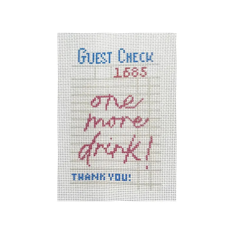 One more drink guest check - printed needlepoint canvas | Etsy (US)
