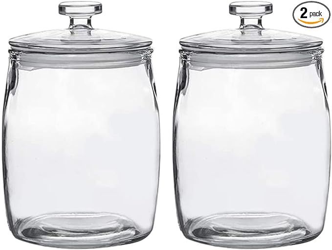 Ritayedet Glass Storage Jars, 1/2 Gallon Glass Candy Jar with Lids, Glass Canisters with Lids for... | Amazon (US)