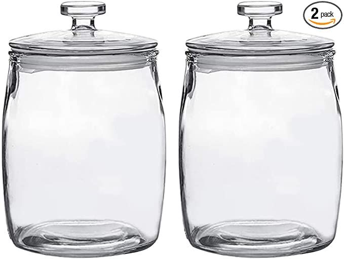 Ritayedet Glass Storage Jars, 1/2 Gallon Glass Candy Jar with Lids, Glass Canisters with Lids for... | Amazon (US)