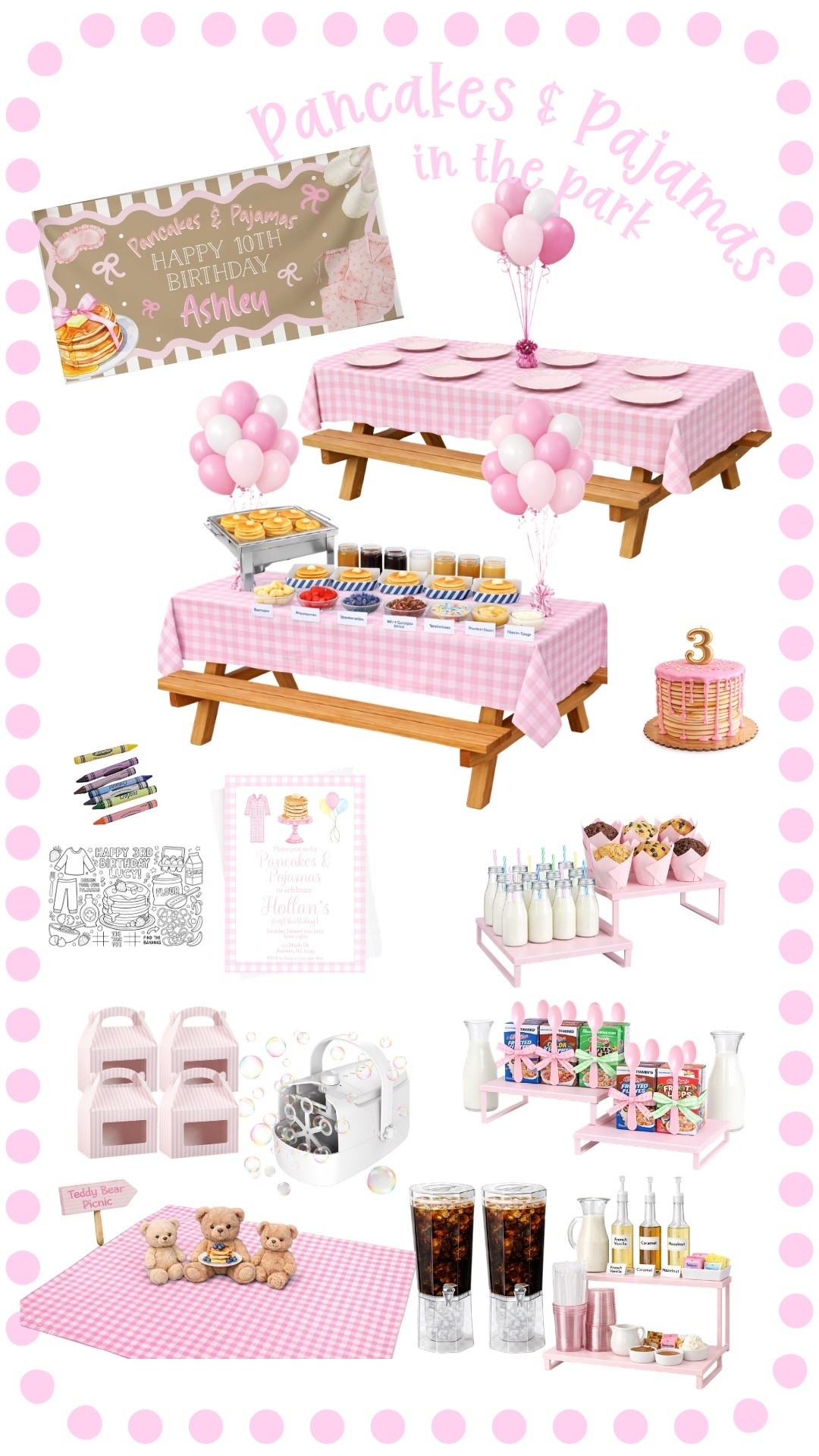 Pancakes & Pajamas in the Park 🥞
The easiest kids birthday party idea: meet at the park in the morning, have everyone come in pajamas, put out pancakes, donuts, and an iced coffee bar, and let the kids run around and play.
Simple and still coordinated enough to feel special.
Sharing the setup pieces that make this theme easy to recreate.


#LTKKids #LTKmomlife #LTKBaby
