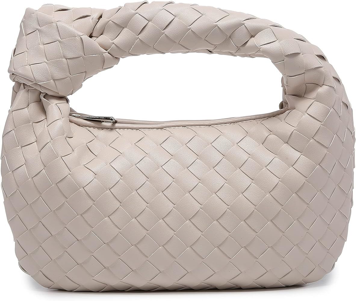 Amazon.com: Kowloloo Knoted Women Handbag PU Leather Woven HandBag Fashion Shoulder Bag Purse Wov... | Amazon (US)