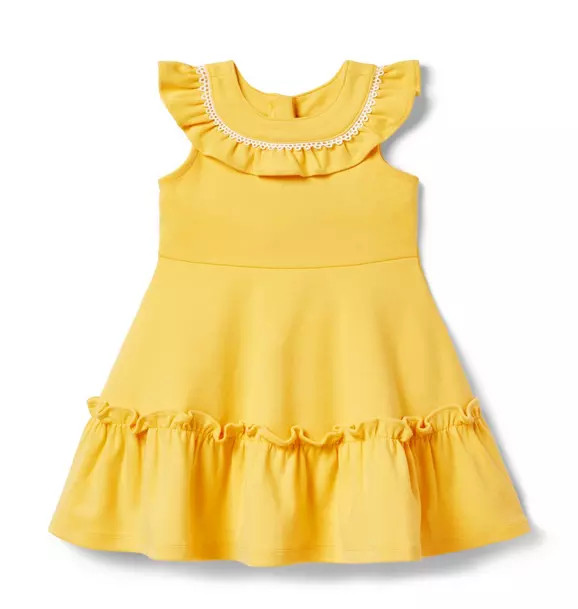 Circle Trim Ruffle Ponte Dress | Janie and Jack