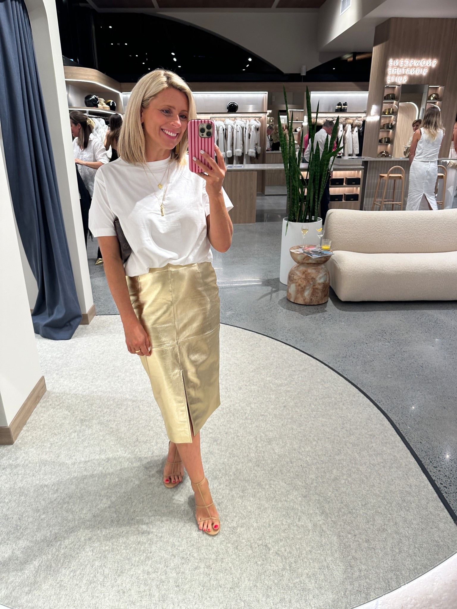 This gold leather pencil skirt is super soft and looks so crisp paired with white for a summer look with a touch of luxe  

#LTKdatenight #LTKaustralia #LTKspring