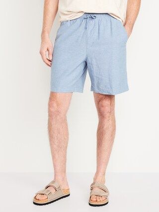 Linen-Blend Jogger Shorts -- 7-inch inseam | Old Navy (US)