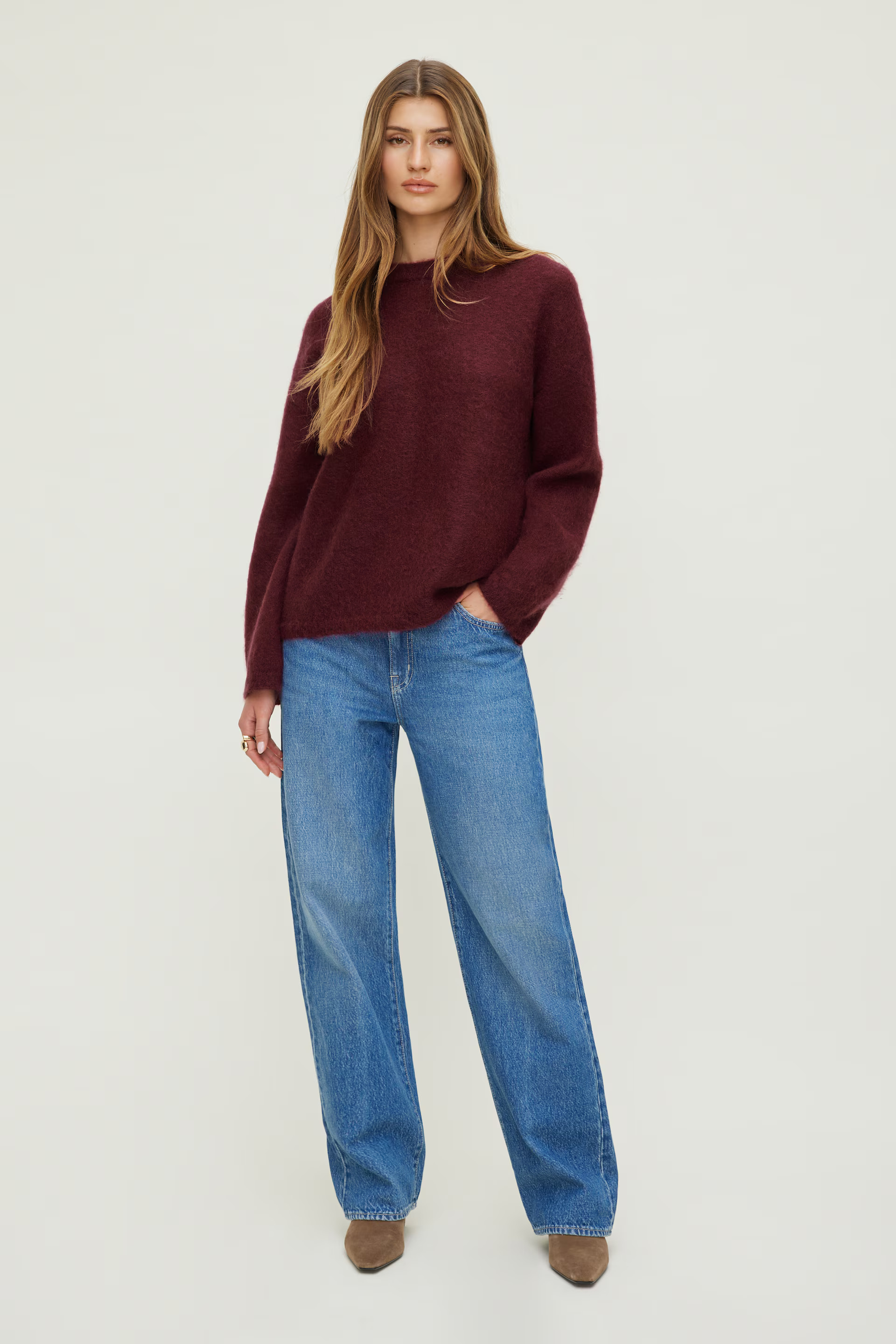 Premium Hairy Mohair Wide Sleeve Sweater | Dynamite Clothing