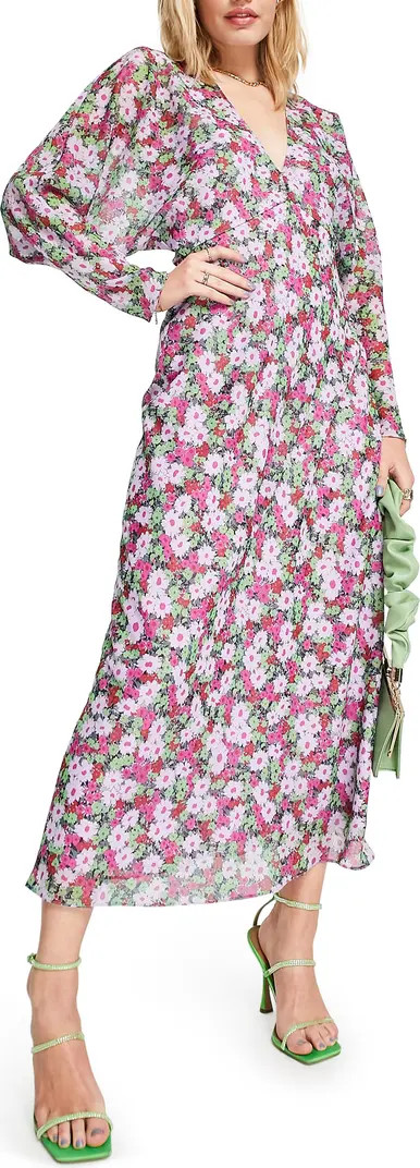 Floral Long Sleeve Midi Dress | Nordstrom