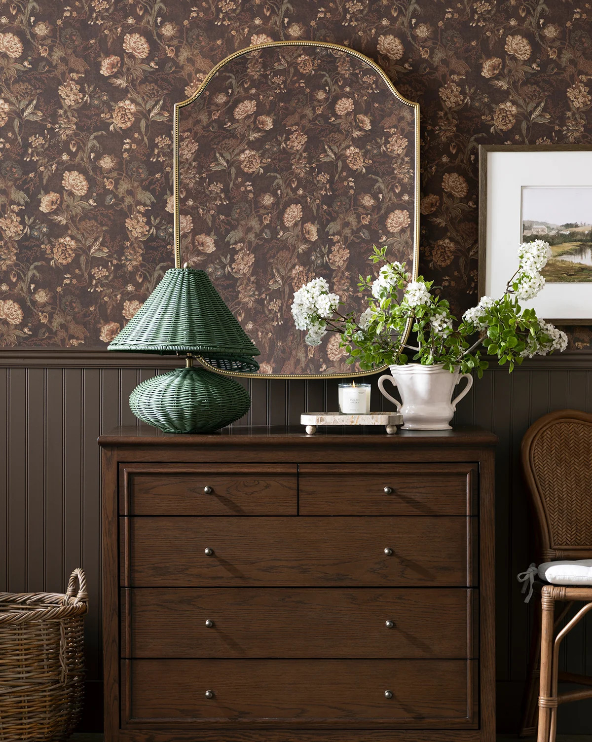 Hestercombe Floral Wallpaper Navy | McGee & Co. (US)