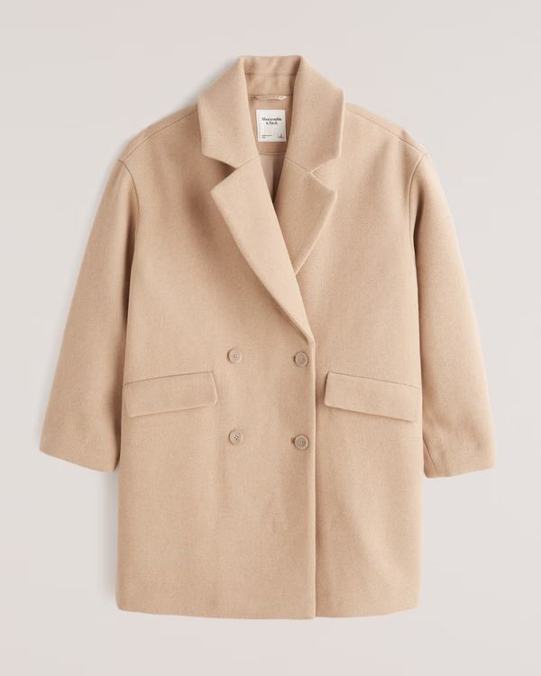 Short Wool-Blend Coat | Abercrombie & Fitch (US)