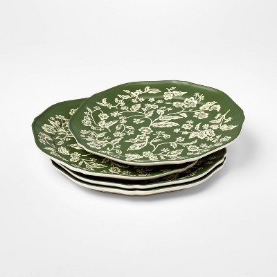 8.5" 4pk Melamine Floral Salad Plates Green - Threshold™ designed with Studio McGee | Target