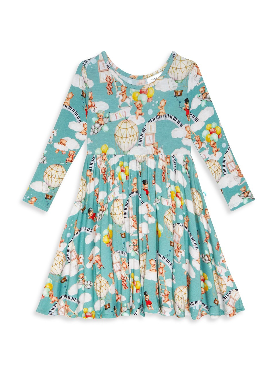Little Girl's FAO x Posh Peanut Teddy Bears Long Sleeve Dress | Saks Fifth Avenue