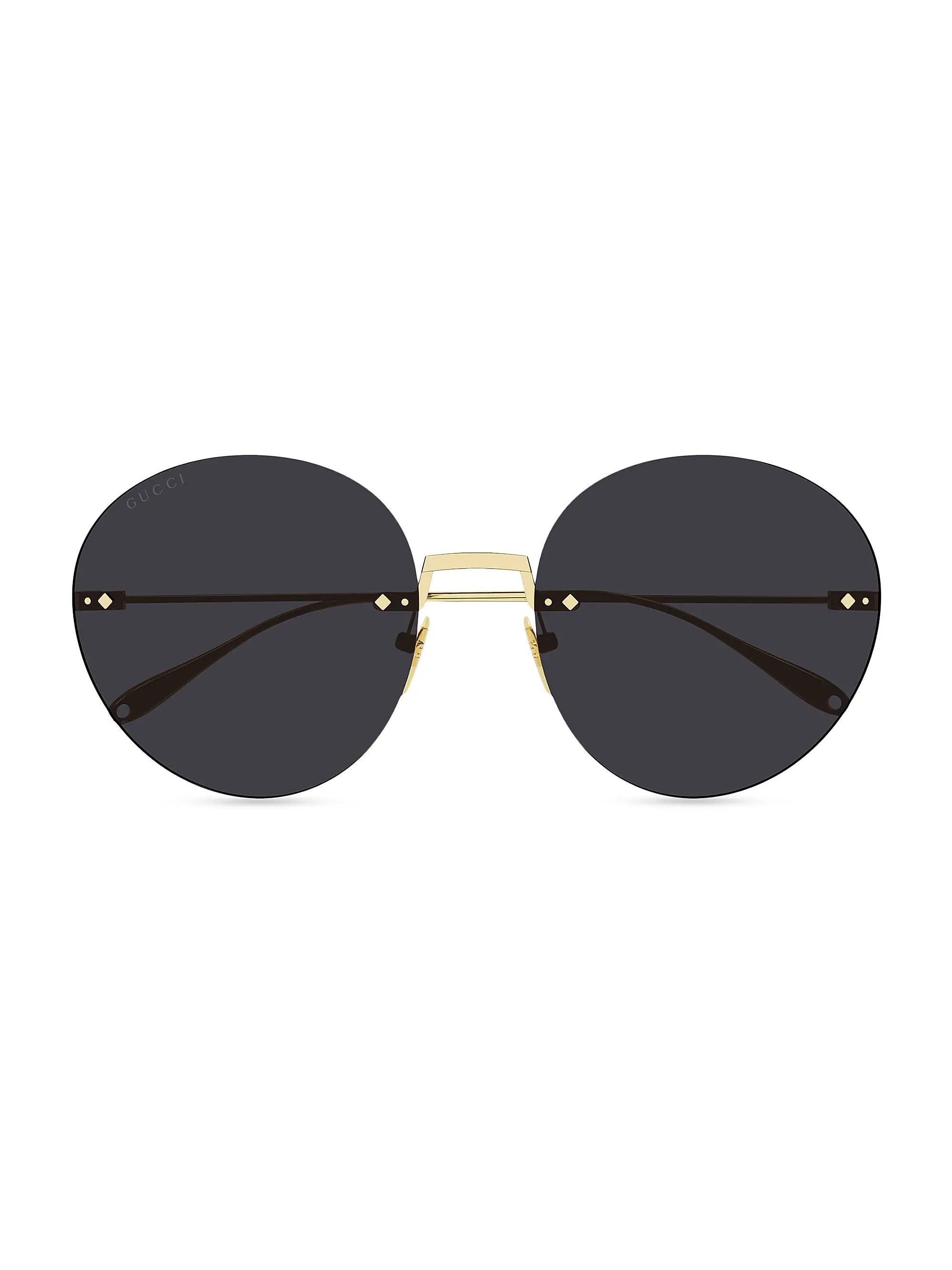 Shop Gucci Pure Metal GG1149S 60MM Rimless Sunglasses | Saks Fifth Avenue | Saks Fifth Avenue