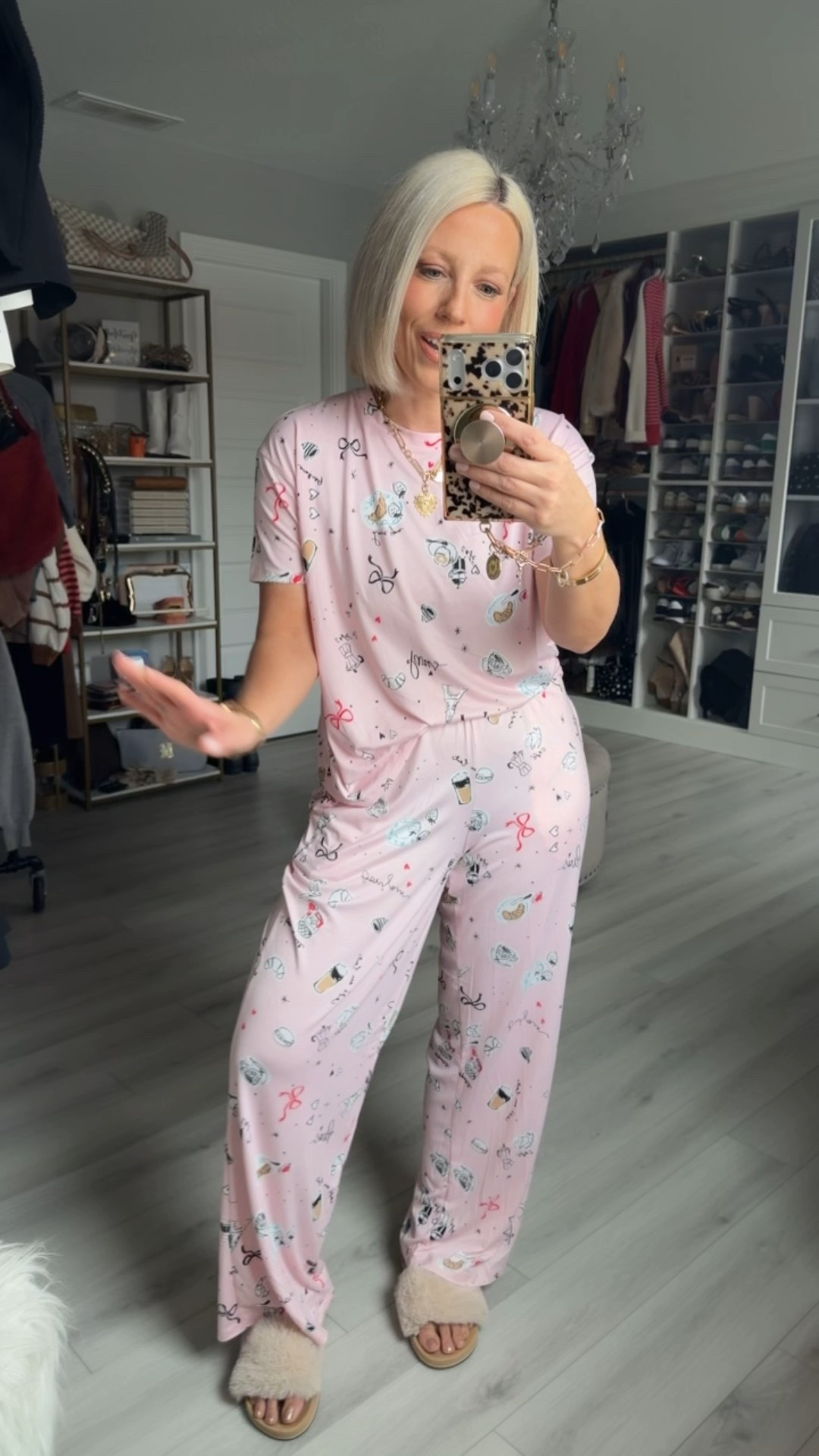 These are my current fav pajamas!!! Sooo comfy and so many cute prints!!! AND only $14.98!!!
⬇️⬇️⬇️ 
Wearing size medium for an extra roomy fit but could have easily done a small. 

#LTKdayinmylife #LTKSeasonal #LTKmomlife