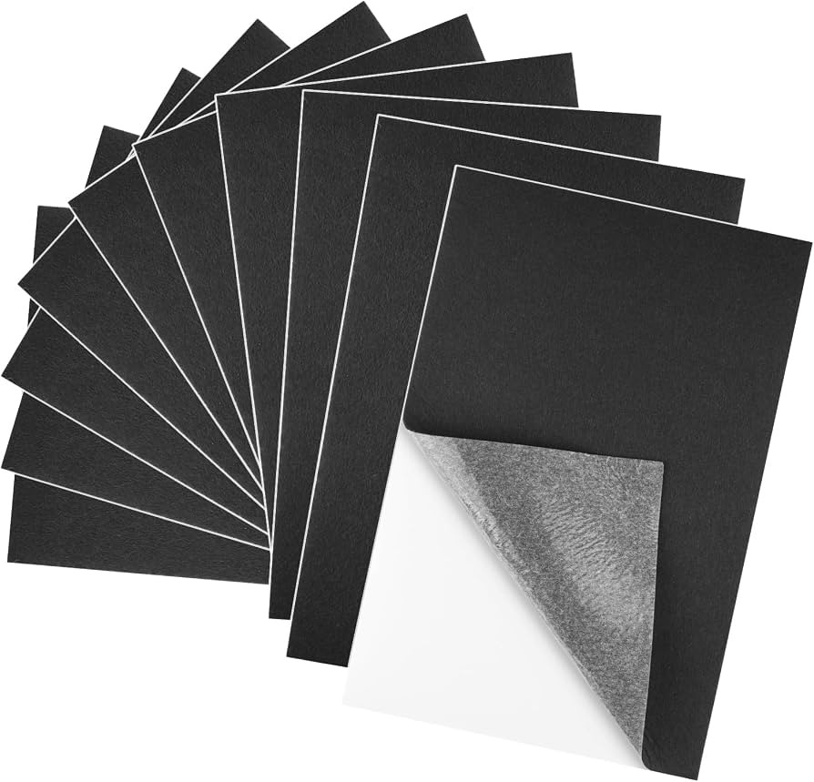 10PCS Black Self Adhesive Felt Fabric Sheets Sticky Felt Sheets for Craft Supplies Art Home Makin... | Amazon (US)