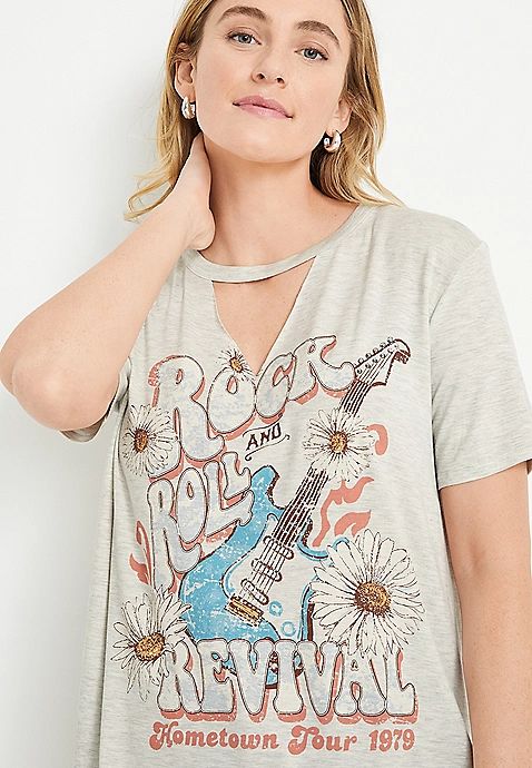 Rock & Roll Revival Oversized Graphic Tee | Maurices