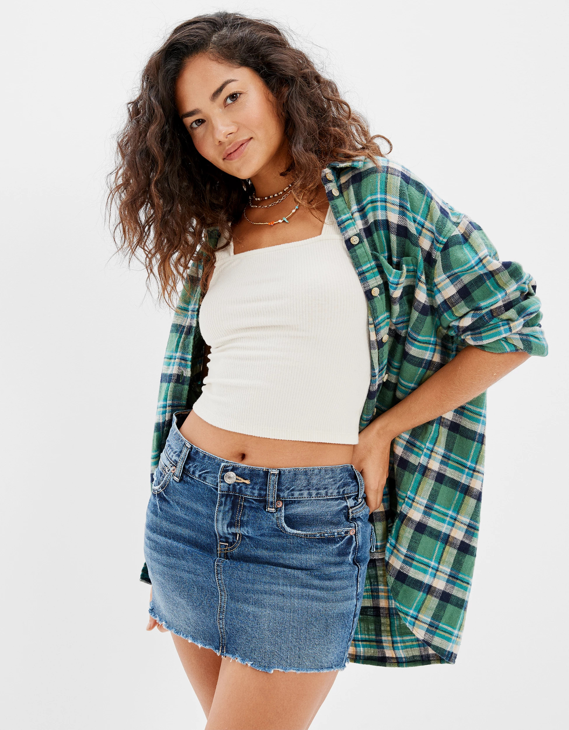 AE Low-Rise Denim Mini Skirt | American Eagle Outfitters (US & CA)