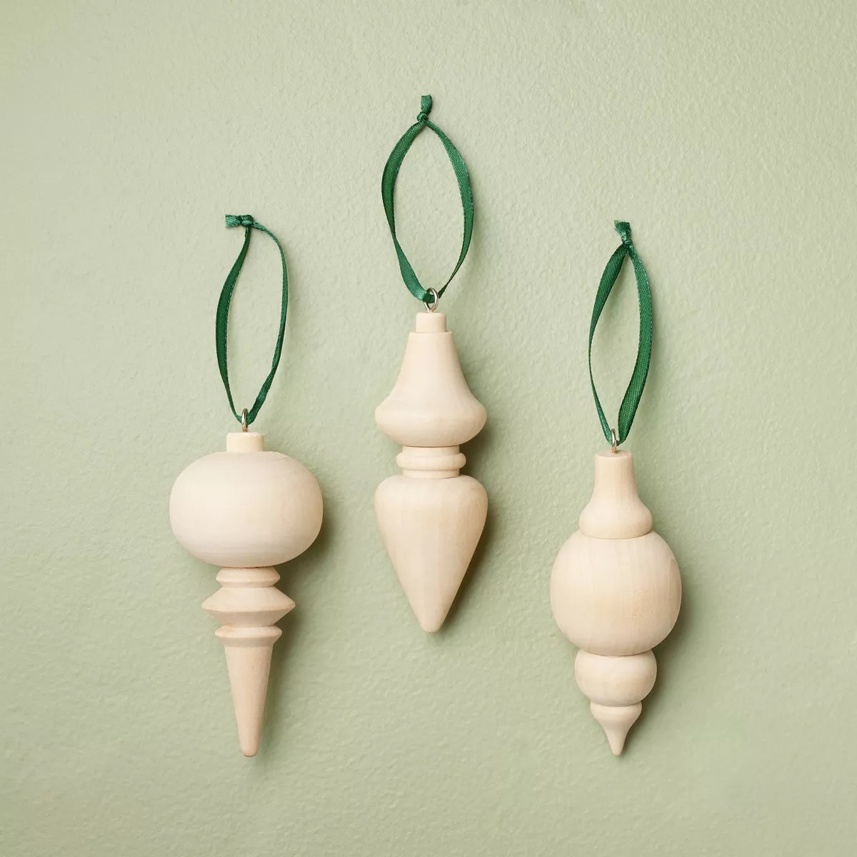 Wooden Spindle Christmas Tree Ornaments (Set of 3) - Hearth & Hand™ with Magnolia | Target